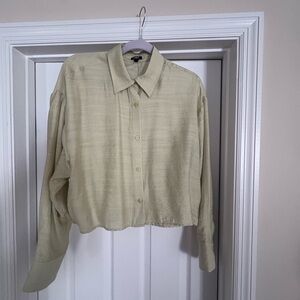 Express women’s light sage green button down wide arm. Brand new with tags.